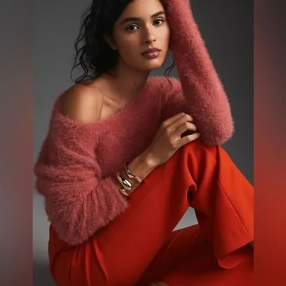 Anthropologie Pilcro Cropped Eyelash Sweater - Picture 1 of 7